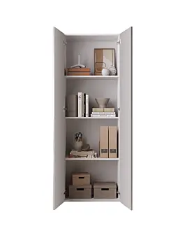 Armadio 2 ante e 3 ripiani H.180 cm, finitura Bianco 