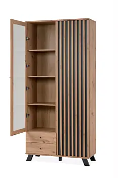 Offerta Vetrina stile nordico, finitura Rovere Oak e Antracite 