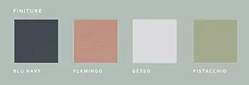 Comodino 2 cassetti con ruote, L.50 H.44, Gesso