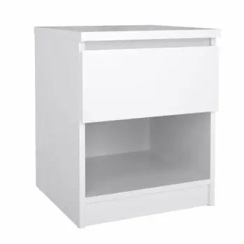 comodino bianco lucido