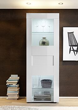 Vetrina di Design ad un anta Bianco Lucido