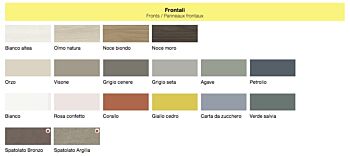 Scrivania RIV con portariviste, finitura Larice bianco e Rosa confetto
