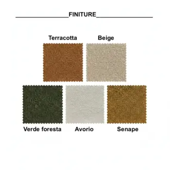 Letto matrimoniale con cuscini, tessuto Bouclè Terracotta