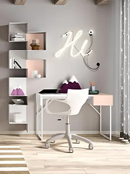 Cameretta completa bambina  in finitura Bianco frassino e Peonia Zenzero Shop