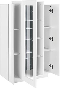 Vetrina moderna scontata Bianca, 100% Made in Italy